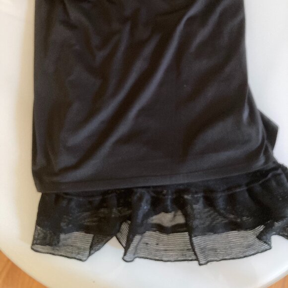 Max Studio Black Ruffled Ruched Midi Dress – Size M – Short Sleeves & V-Neck - Picture 6 of 9